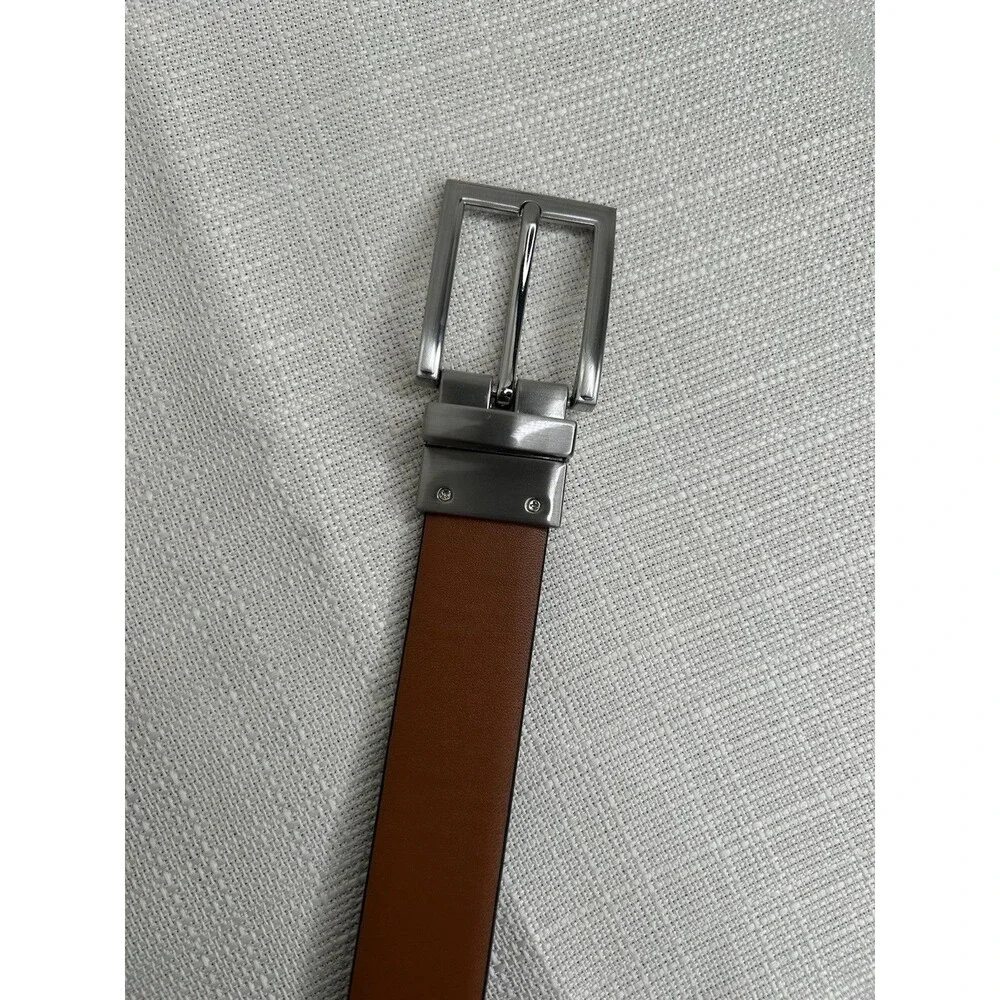 Boys Small/Medium Reversible Black Brown Leather Belt